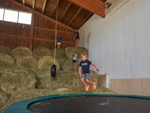 Rießentrampolin im Heulager