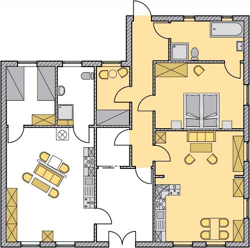 Grundriss Fewo Rosengarten