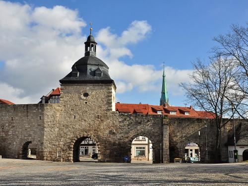 Begehbare Stadtmauer in Mühlhausen
