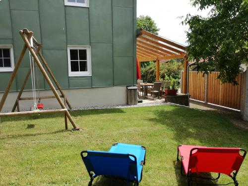 Blick zur überdachten Terrasse