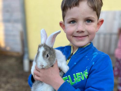 Kind mit Hase