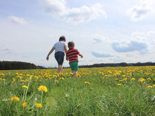 Barfuß durch die Wiesen laufen