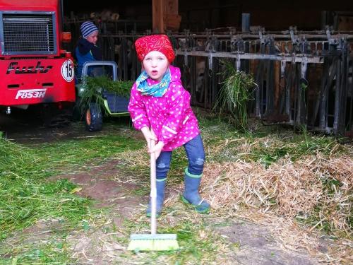 Fleißig im Stall
