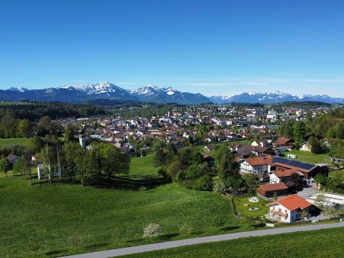 Unser Hof mit Ferienhaus_Blick auf Traunstein