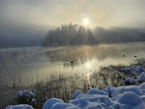 Schnee am See