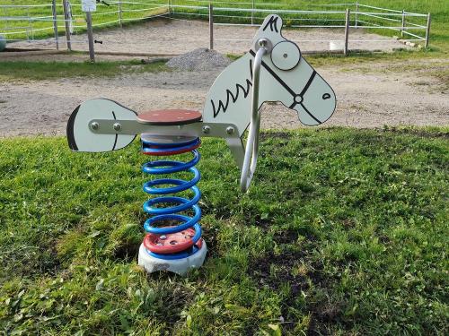 Schaukelpferd Jolly neben unserem Reitplatz