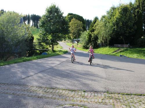 Kinder am Fahrrad fahren