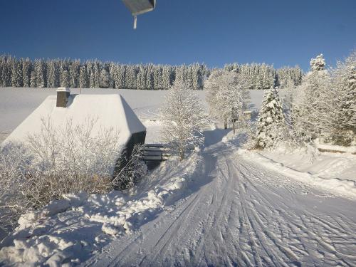 Hofeinfahrt im Winter