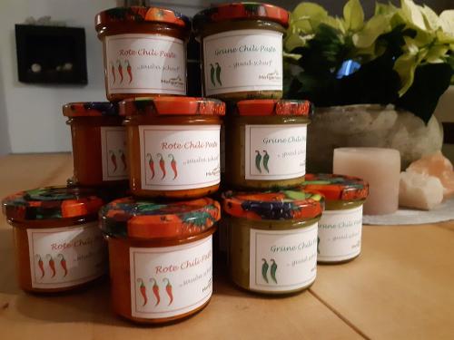 Selbst gemachte Chillipaste... schön scharf