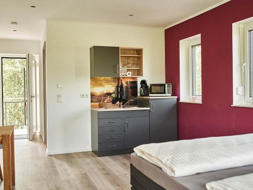Appartement ROTWEIN - Wohnraum mit Küchenzeile